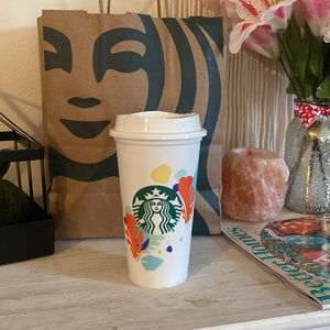 Rare⭐️Starbucks Tropical Leaves Reusable cup🐠
